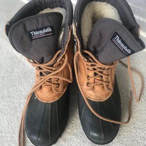 EDDIE BAUER Men's Leather- Rubber-Wool Lined Winter Boots, size 10